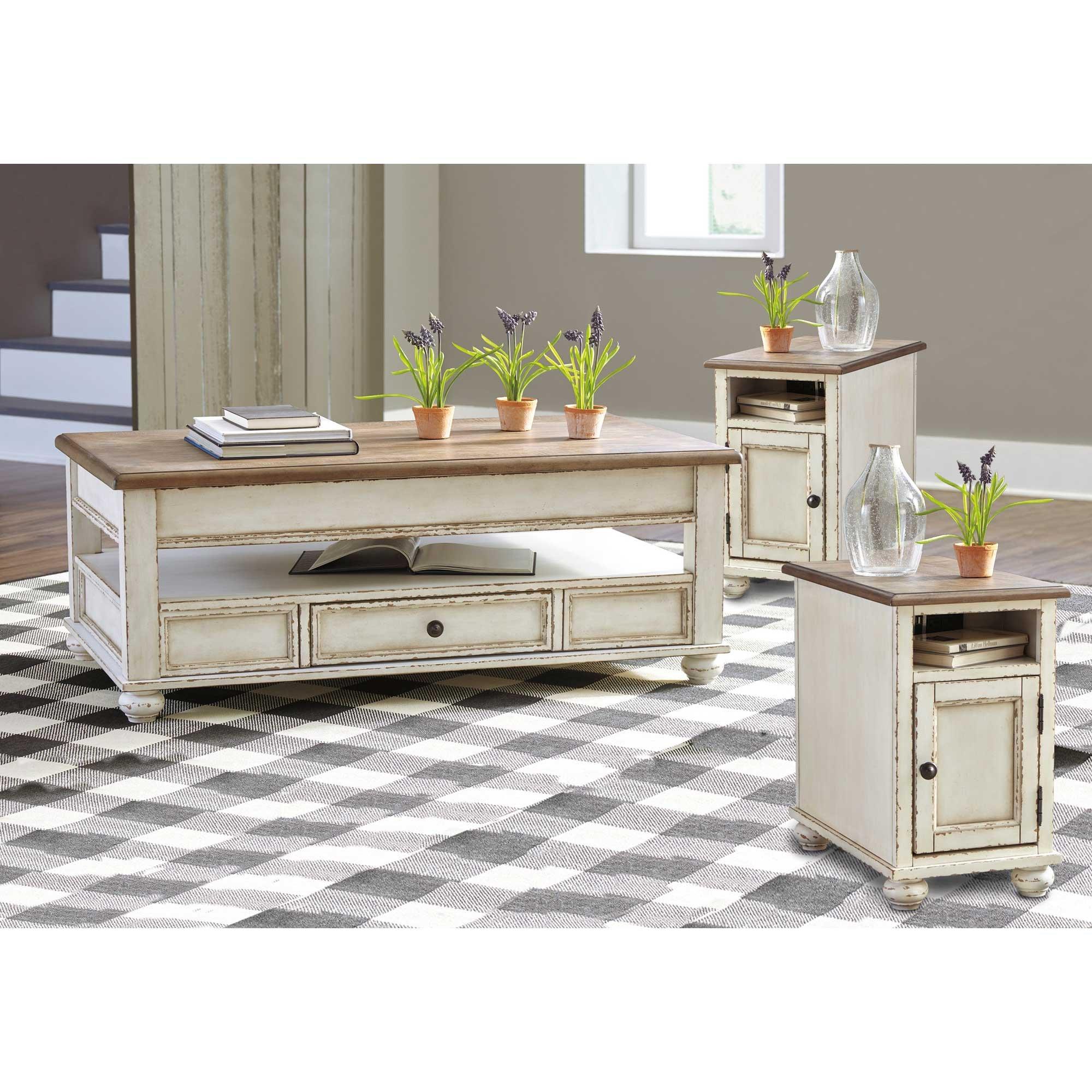 Rent to Own Ashley 3Piece Realyn Coffee Table w/ 2 End Tables at Aaron